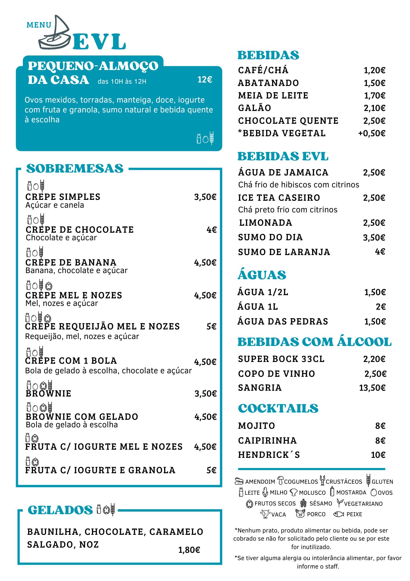 Menu EVL PT 2026